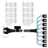 SlimSAS 8i to 8x SATA Cable | SFF-8654 to 8 SATA | SAS 3.0 | 0.6M