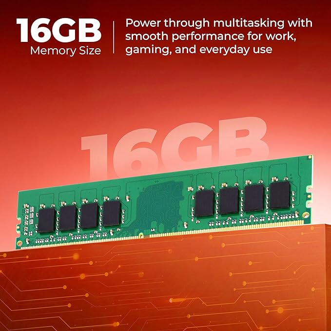 Zebronics 16GB DDR4 RAM for PC, 3200MHz, 4bit Architecture, Low Power Consumption, High Stability Performance (D41632A) - Image 2