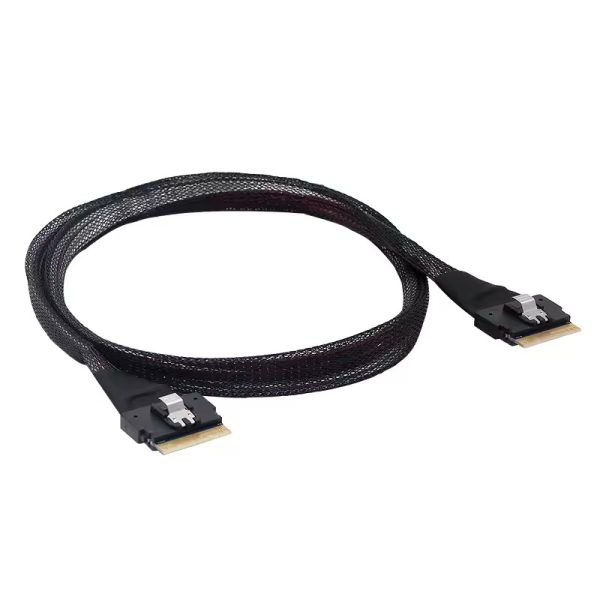 Slim SAS SFF-8654 8i to 8i Cable | 24Gbps SAS 4.0 PCIe 4.0 | 50cm