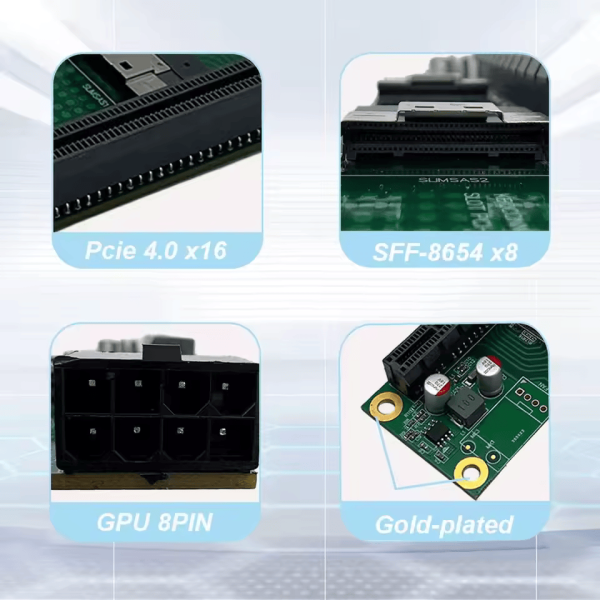 10Gtek PCIe 4.0 x16 to Dual SFF-8654 Adapter | U.2 NVMe
