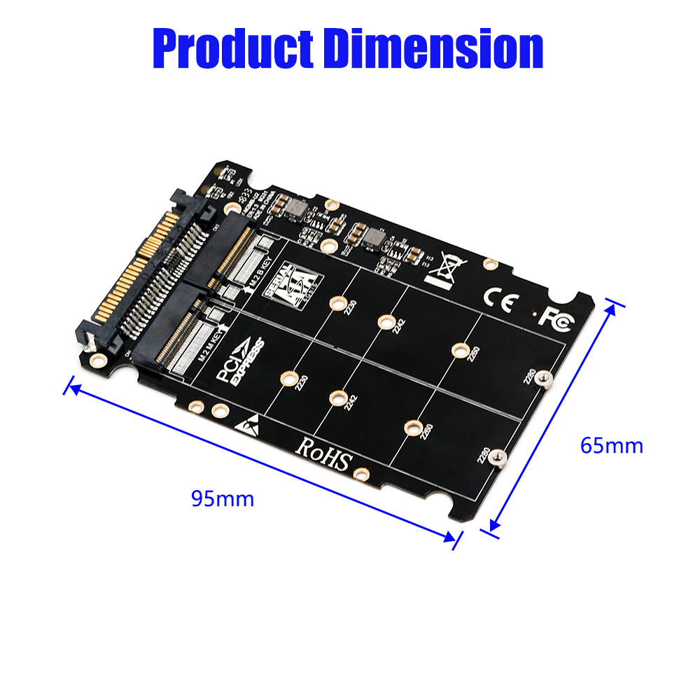 NVMe NGFF M.2 to U.2 Adapter | SFF-8639 Converter | Key M B | PCIe x4 - Image 2