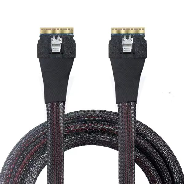 Slim SAS SFF-8654 8i to 8i Cable | 24Gbps SAS 4.0 PCIe 4.0 | 50cm