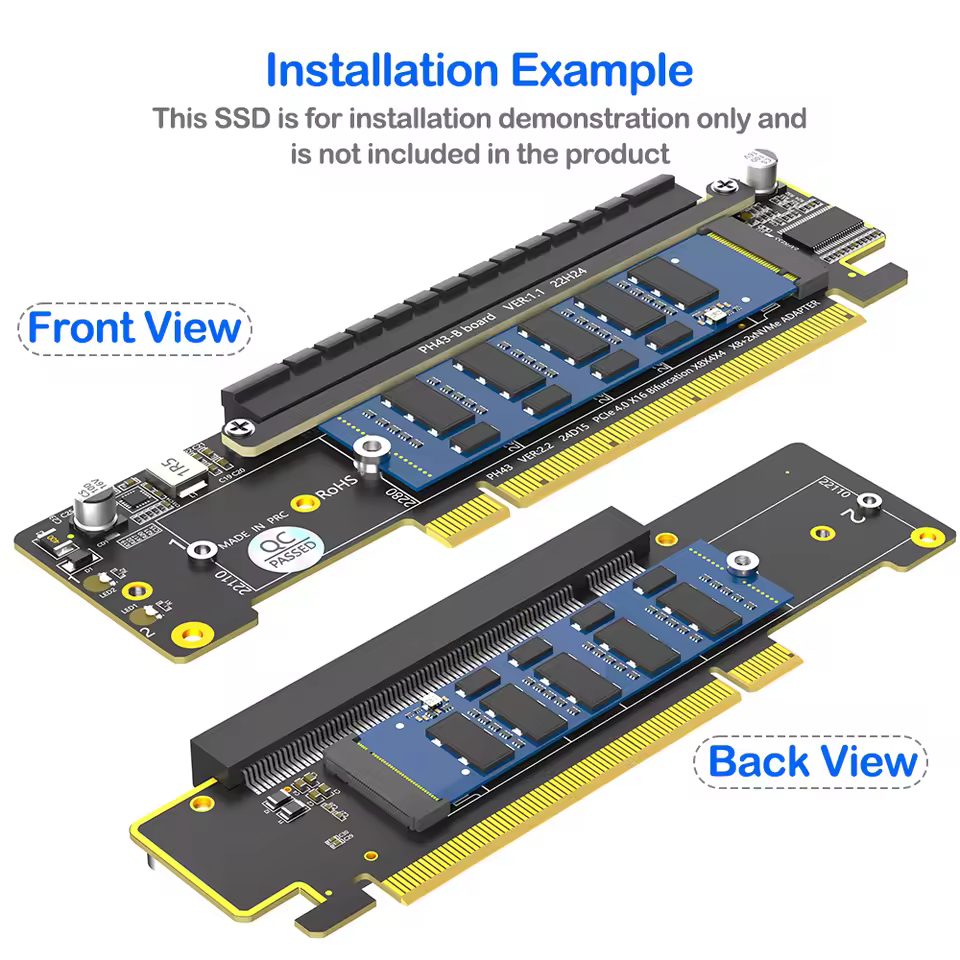 PCIe | Dual M.2 NVMe | Adapter Card - Image 2