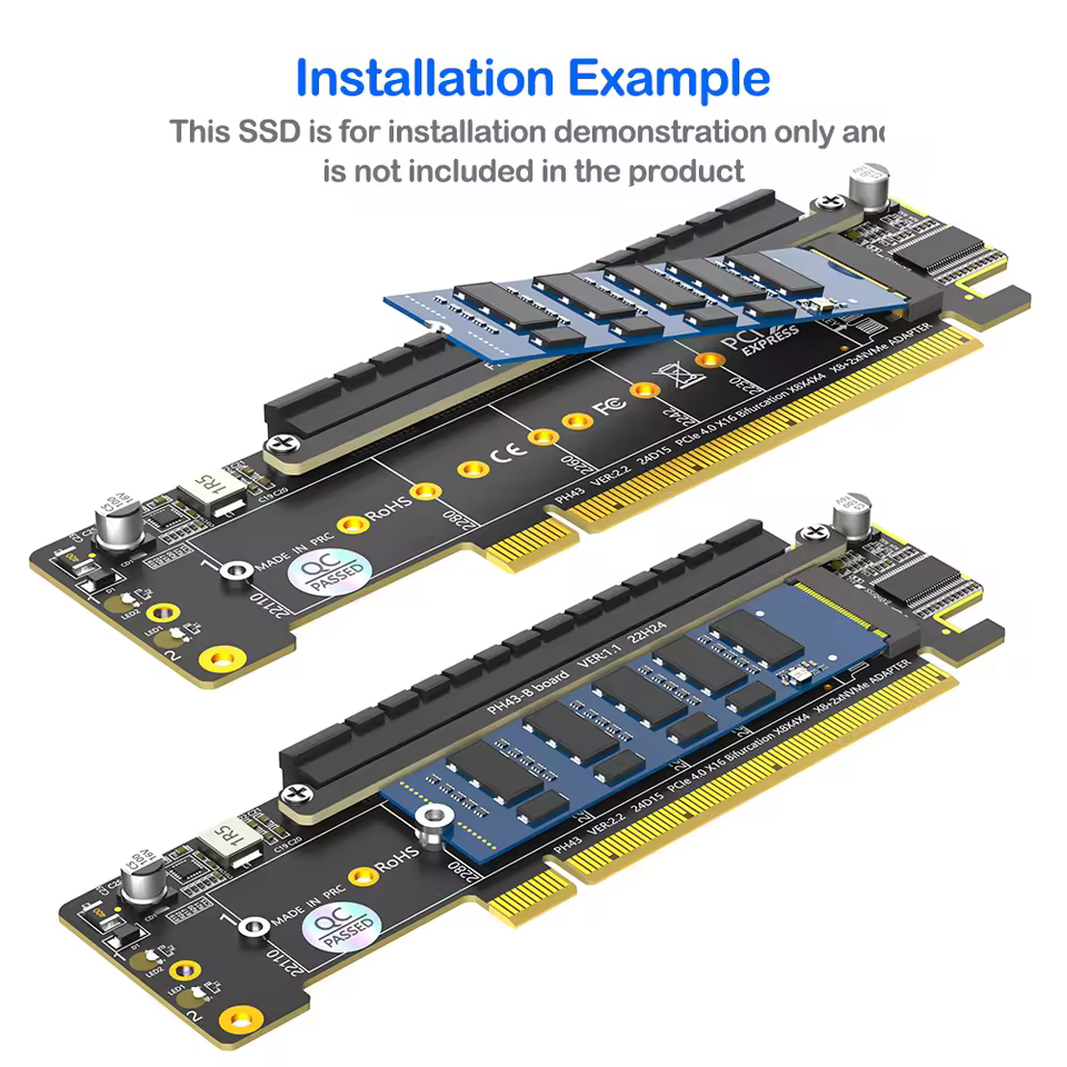 PCIe | Dual M.2 NVMe | Adapter Card - Image 3